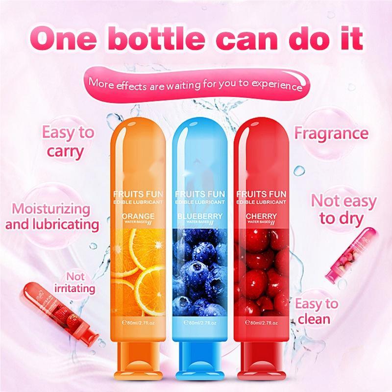 Fruit Flavored Water Based Personal Edible Gel Lubricant 80ML - propinkup