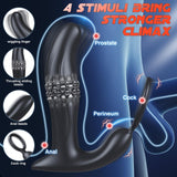 10 Wiggling Thrusting Modes Anal Plug Prostate Massager with Cock Ring - propinkup