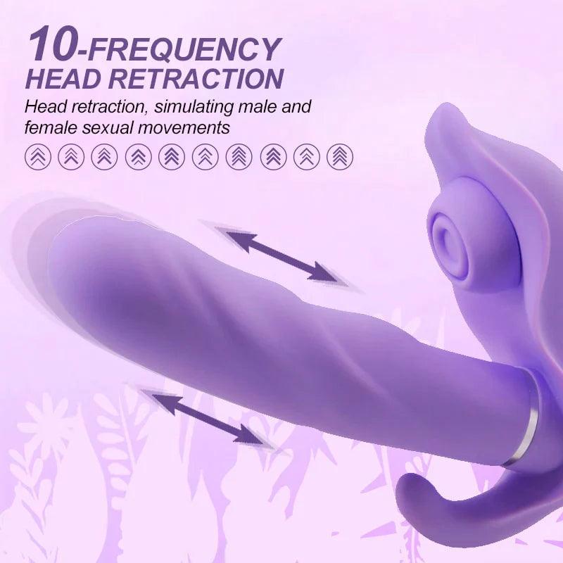 4 in 1 Thrusting Sucking & Flapping Rabbit Vibrator G-spot Masager for Women and Couples - propinkup