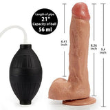 Squirting Ejaculating Plus Size Realistic Dildo with Strong Suction Cup 9.4 Inch - propinkup