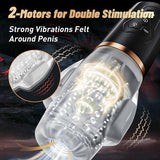 Upgraded Tornado 5 Sucking & 10 Vibrating Transparent Dual Motor Male Masturbation Cup - propinkup