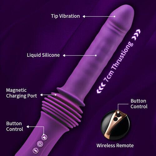 Powerful 145° Adjustable Base Heating Thrusting Vibrating Dildo Machine 11.81 Inch - propinkup