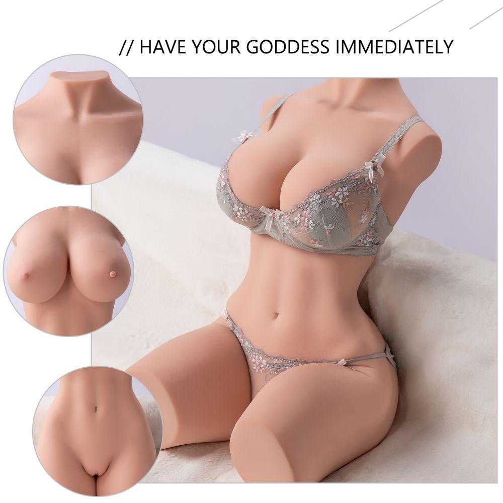 Erika Realistic Sex Doll 42.32lb Lifelike Male Masturbator with Dual 3D Texured Channels - propinkup