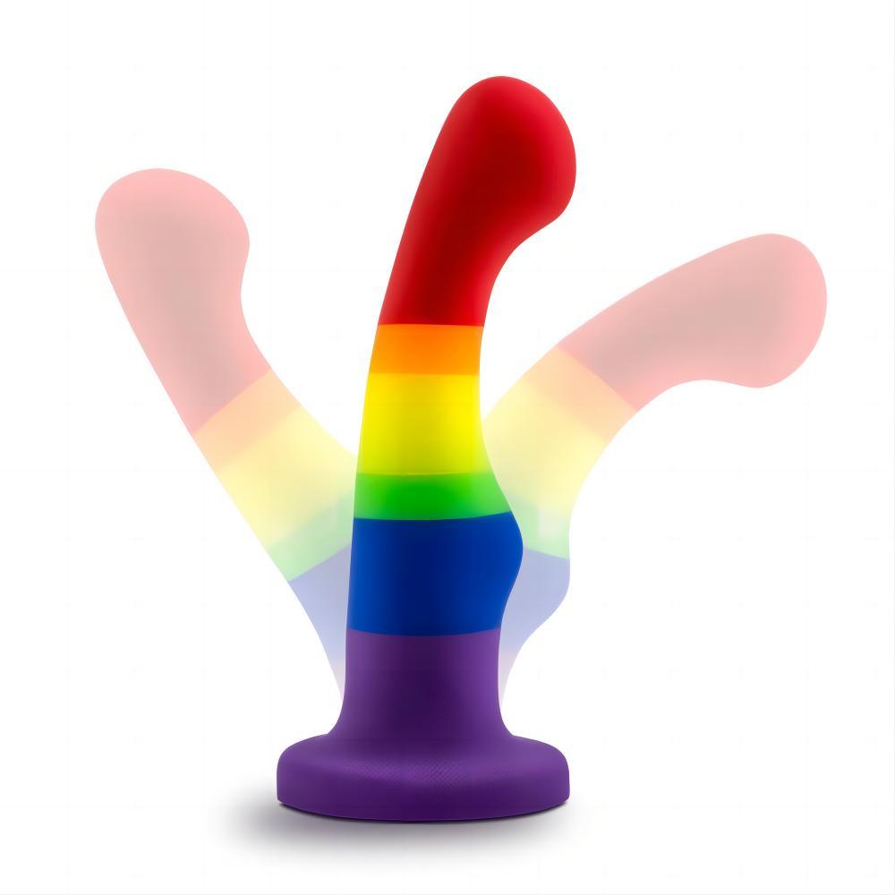 6 Inch Pride Rainbow Dildo with Suction Cup Butt Plug Adult Sex Toy for Gay/Lesbian Couple - propinkup