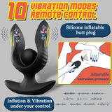 Erweiterbarer aufblasbarer Analplug 10 Vibrationsmodi G-Punkt-Stimulator Prostata-Massager