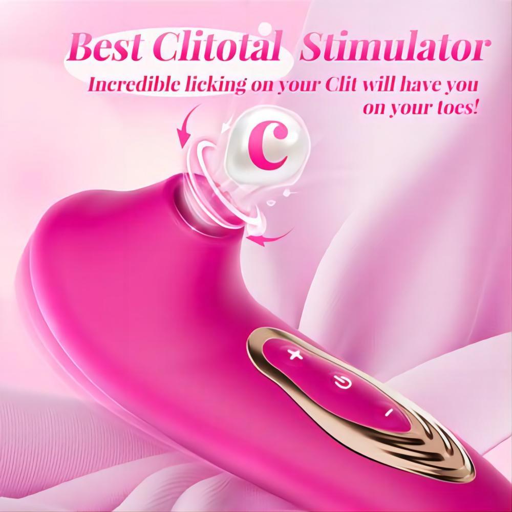 Unique Design Licking & Sucking Vibrator Women Sex Toy Clit Stimulator - propinkup