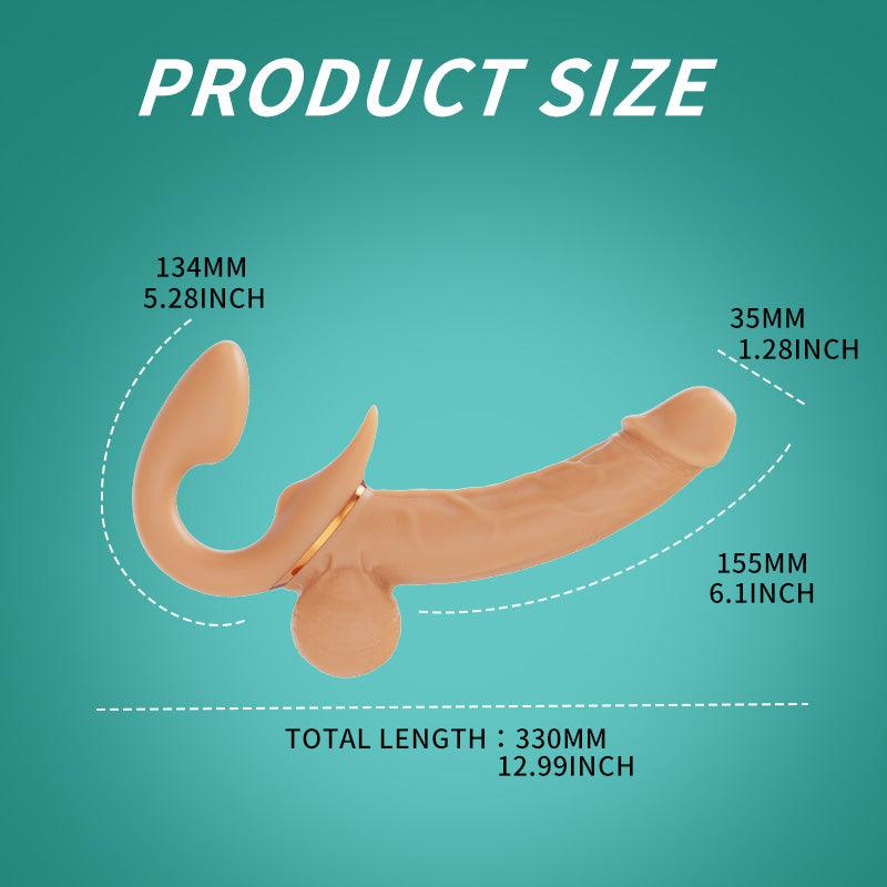 Jessell 9 Vibrating Telescopic Strapless Realistic Dildo Adjustable Double Ended Dildo for Couple Play - propinkup