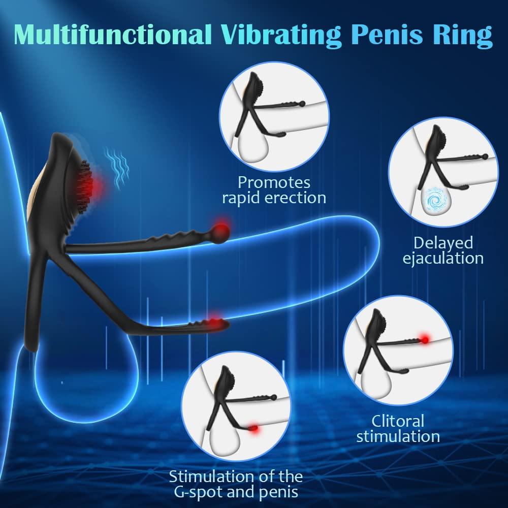 4 IN 1 Couple Shake 10 Frequency Vibration Cock Ring Remote Controlling - propinkup