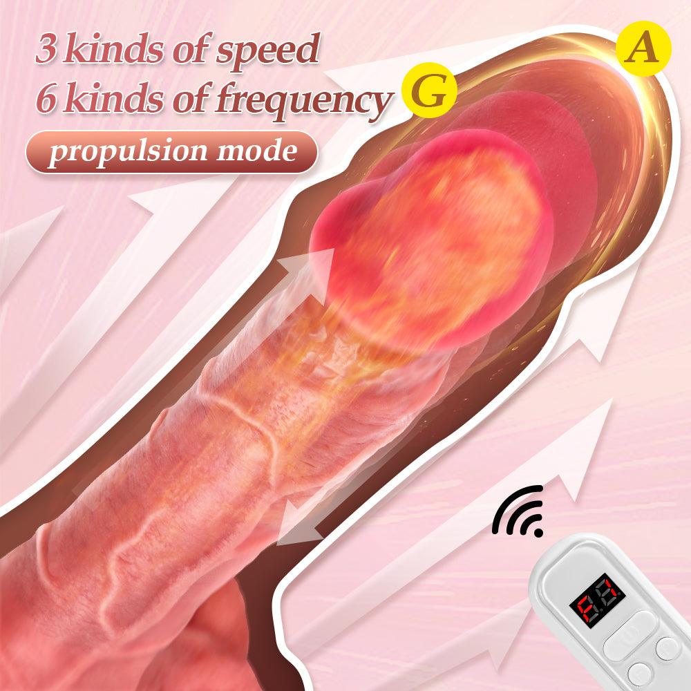 Higher Frequency Pulsing Thrusts Vibrations Beginner-friendly Realistic Dildo 8.66 Inch - propinkup