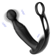 Rotating Prostate Massager Remote Control Anal Vibrator with Dual Penis Rings Man Sex Toys