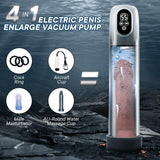 5 Suction Modes Electric Penis Pump with Mini Pussy and 3 Penis Ring Sex Toys for Male Enlarger Erection