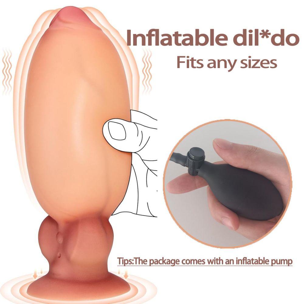 Inflatable Anal Dildo Vibrator Realistic Remote Control Vibrating Dildos Butt Plug Prostate Massager Couples Sex Toy - propinkup