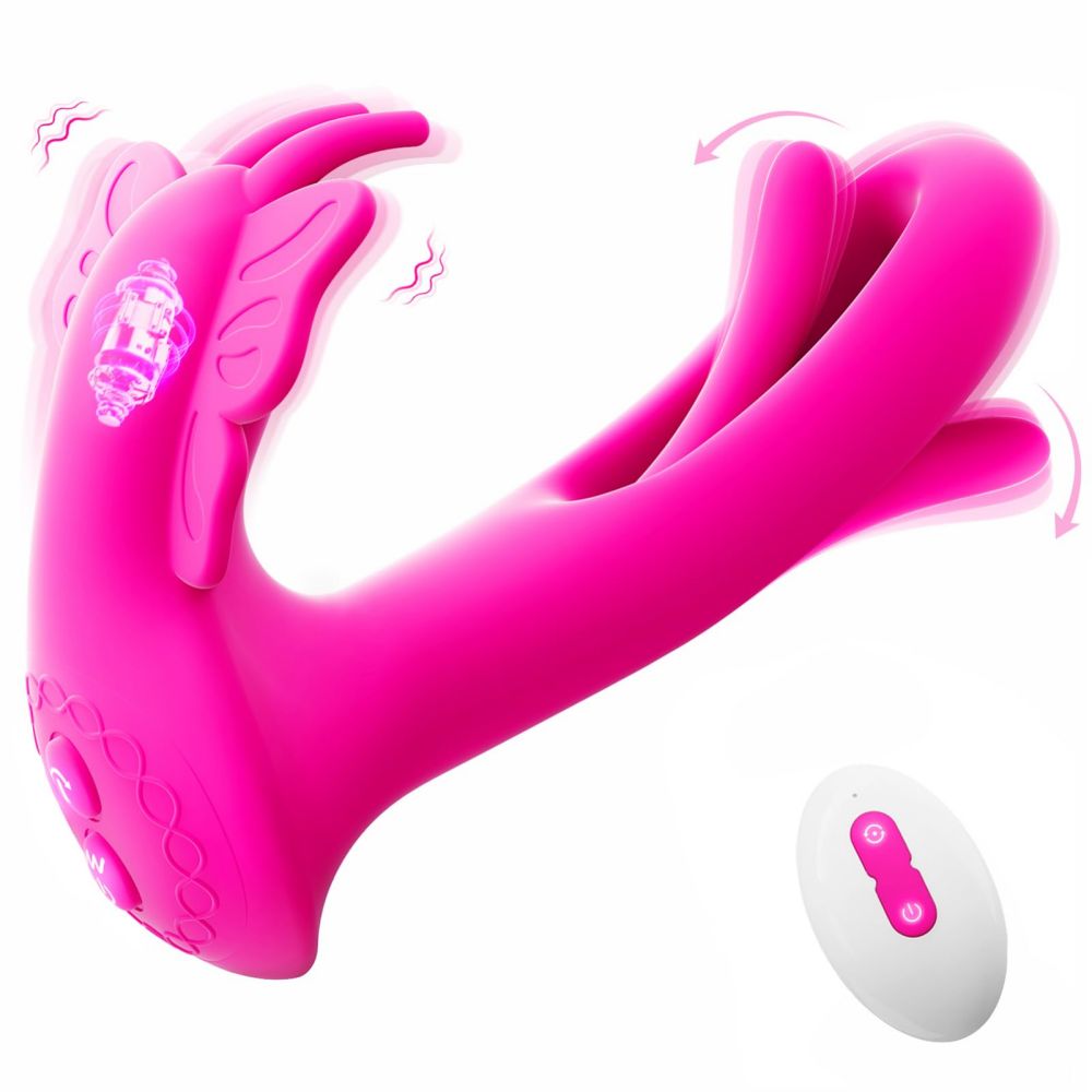 Tragbarer Schmetterlingsvibrator mit Fernbedienung 9 Vibrations- & 9 Flattermodi G-Punkt-Vibratoren