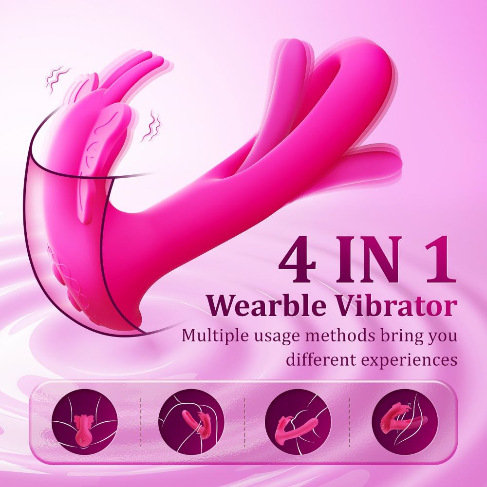 Tragbarer Schmetterlingsvibrator mit Fernbedienung 9 Vibrations- & 9 Flattermodi G-Punkt-Vibratoren