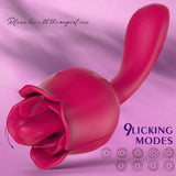 Rose Vibrator with 9 Licking & 9 Vibration for female G-Spot Clit Vibrators - propinkup