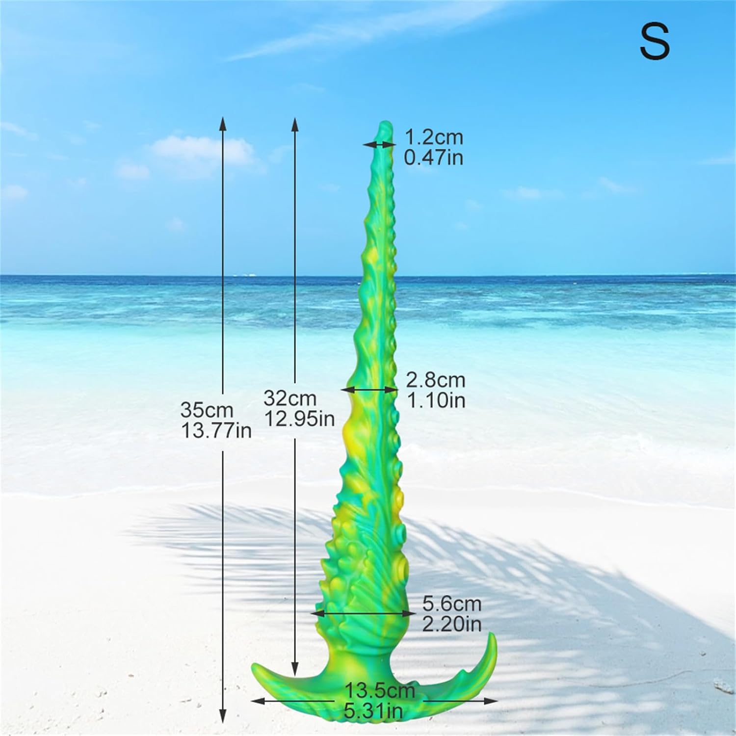 13.77in Long Tentacle Monster Dildo Soft Silicone Anal Plug Fantasy G-Spot Dildos Adult Toys