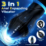 Starship Thrusting Anal Expansion Prostate Massager Vibrating Anal Vibrator Butt Plugs with Penis Rings Adult Sex Toys for Men