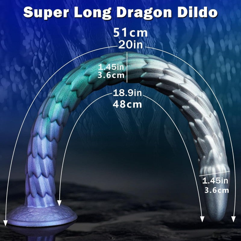 Carson Dragon Monster Dildo Toy 20" Super Long Fantasy Anal Dildos with Suct Cup Tentacle Butt Plugs Adult Toys