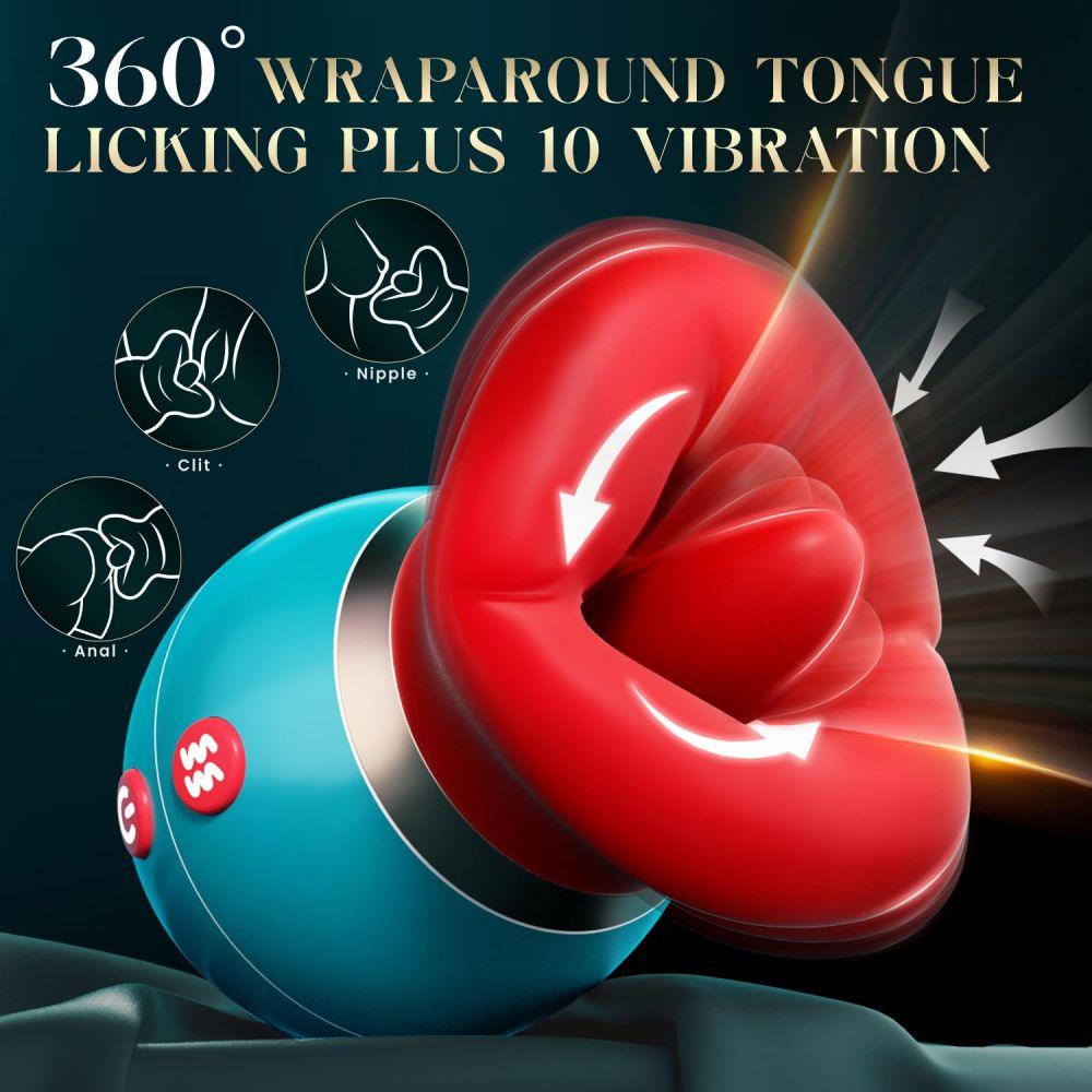 Women Vibrator with APP Control Big Mouth Vibrators with 360° Tongue Licking & Sucking Adult Sex Toys - propinkup