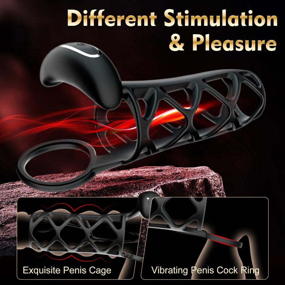 Male Penis Vibrator Vibrating Cock Ring Penis Sleeve Adult Sex Toys for Delay Ejaculation Erection Enhancement - propinkup