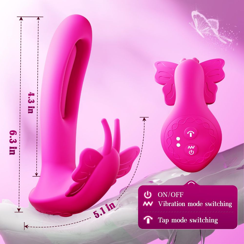 Tragbarer Schmetterlingsvibrator mit Fernbedienung 9 Vibrations- & 9 Flattermodi G-Punkt-Vibratoren