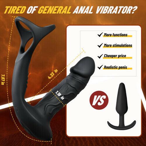 9 Wiggling & Vibrating App Control Anal Vibrator Penis Ring Prostate Massager - propinkup