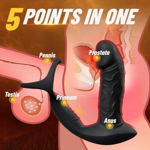 9 Wiggling & Vibrating App Control Anal Vibrator Penis Ring Prostate Massager - propinkup