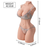 Erika Realistic Sex Doll 42.32lb Lifelike Male Masturbator with Dual 3D Texured Channels - propinkup