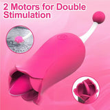 2 IN 1 Licking & High-Frequency G-Spot Rose Vibrator - propinkup