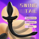 Anal Vibrator With Wagging Dog Tail 10 Vibrating Butt Plug - propinkup