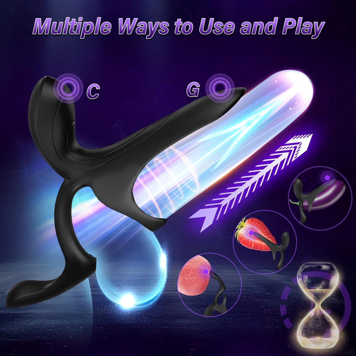 Couples Vibrating Penis Ring Silicone Remote Control Penis Vibrator 9 Vibrations Cock Ring