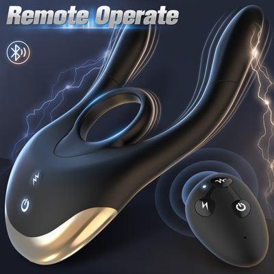 Electric Shock Cock Ring Vibrating Testicular Stimulation Penis Ring Penis Vibrator For Couple - propinkup