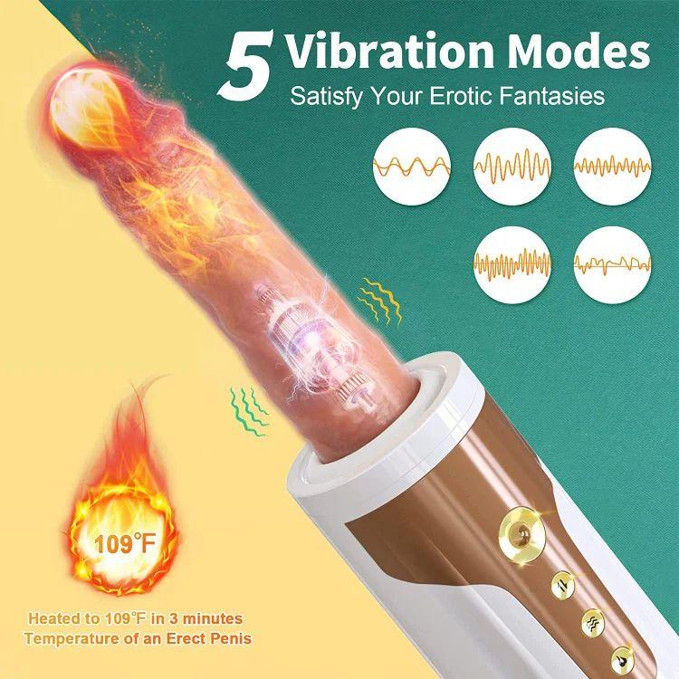 Gerald - Automatic Thrusting Dildo Machine Remote Control 5 Vibration & 5 Thrusting Modes Sex Machine - propinkup