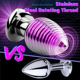 Heart Light Up APP Control Anal Plug 9 Vibration Modes Stainless Steel Anal Vibrator - propinkup