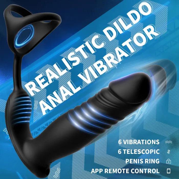 Male Prostate Massager with Cock Ring App & Remote Control 6 Vibrating Modes Anal Vibrator Sex Toys - propinkup