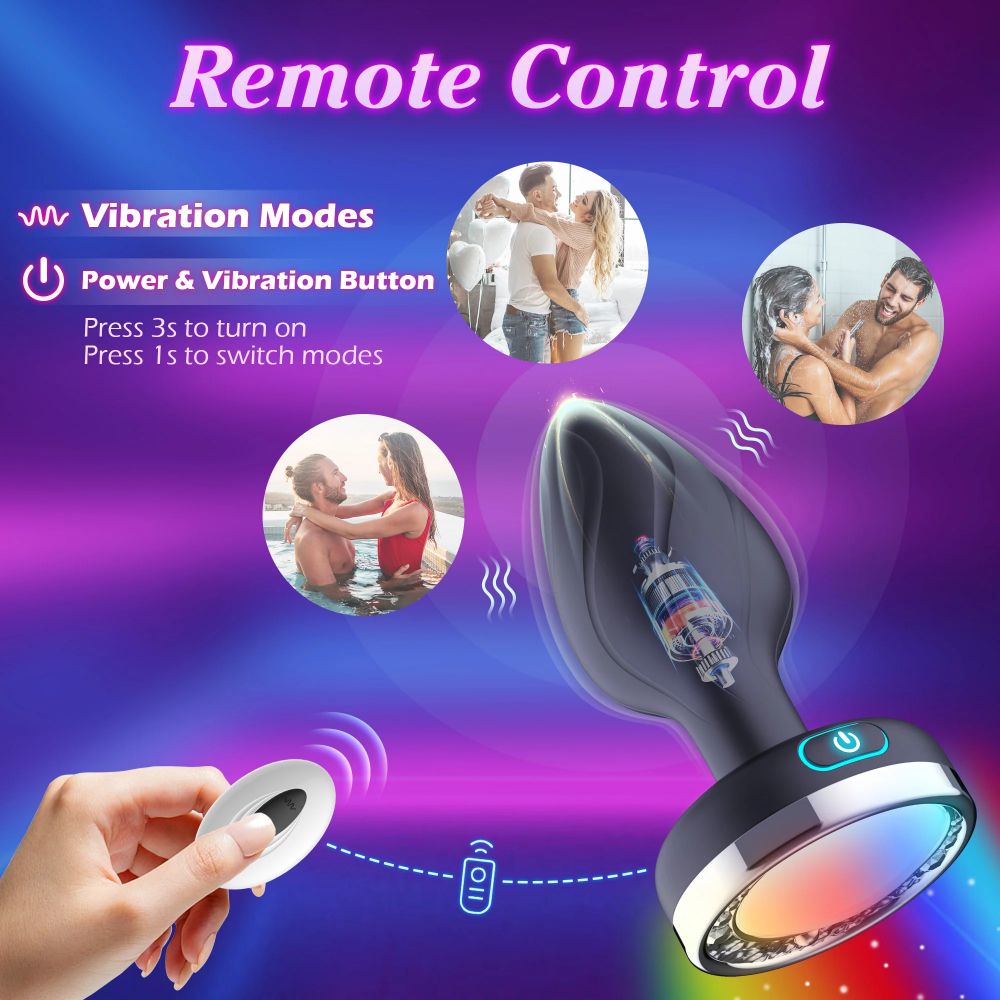 Ingrid LED Butt Plug 10 Vibration Mode Anal Plug 10 Colorful Light Porstate Masager - propinkup