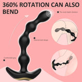 Male Wireless Remote Control Anal Plug 9 Vibration Modes With Rotation Anal Beads Bendable Butt Plug - propinkup