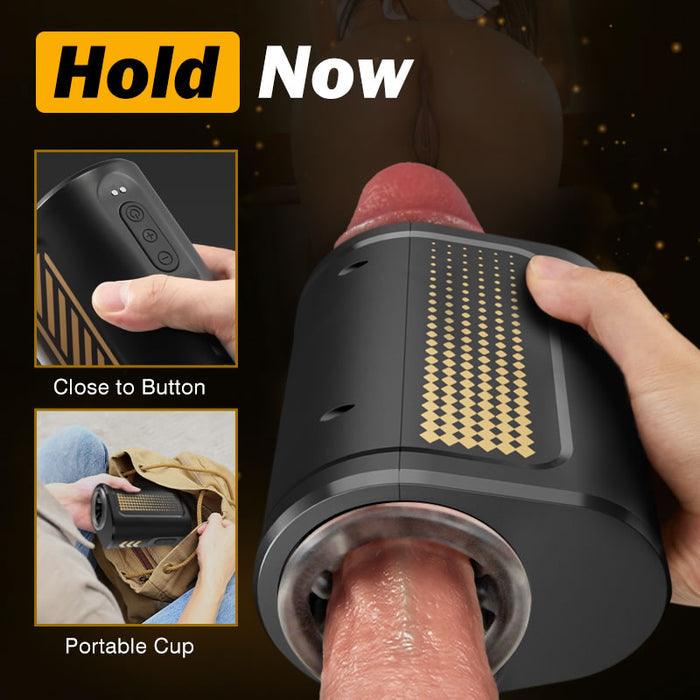 Morgan Open-ended Fully Waterproof 7 Thrusting Rotating Portable Masturbation Cup - propinkup