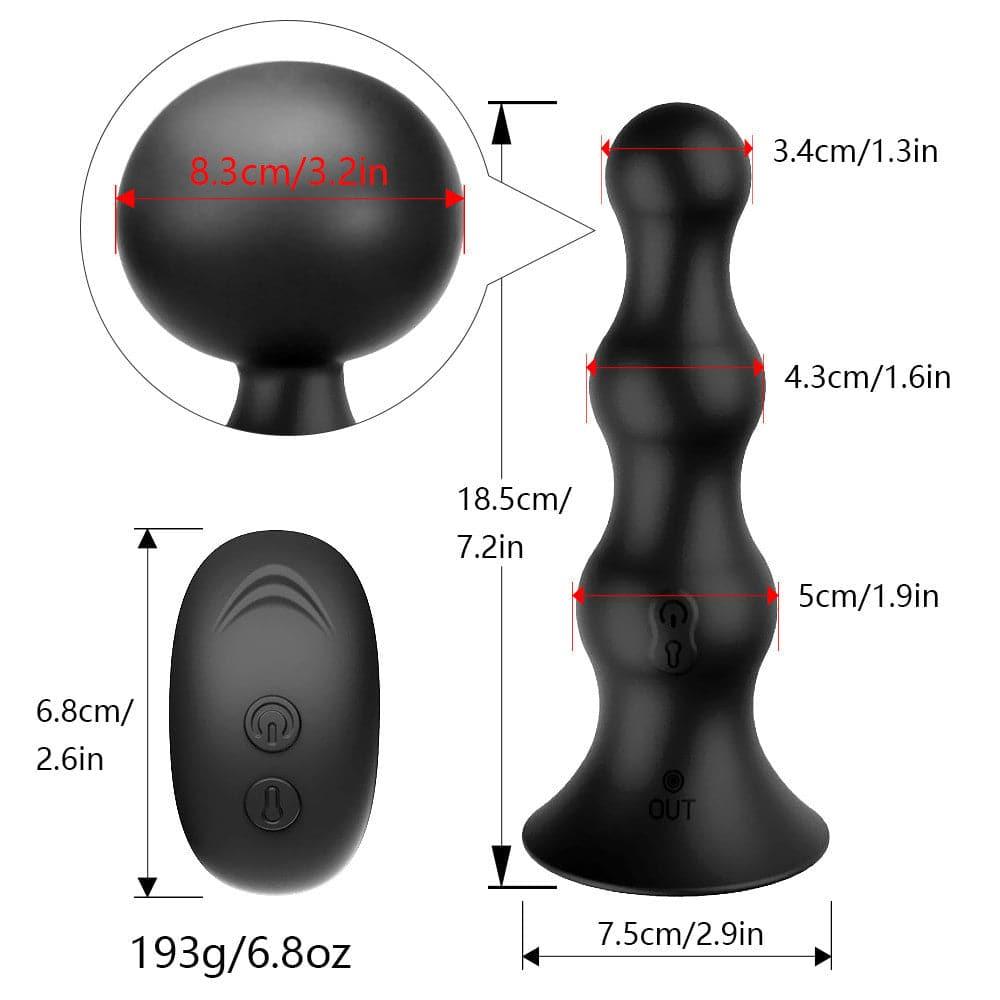 Inflatable Butt Plug 3 Anal Beads 10 Vibration Remote Control Prostate Massager - propinkup