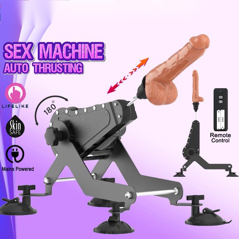 Sex Machine Remote Control Auto Thrusting Fucking Machines with Realistic Dildo Adult Sex Toy - propinkup