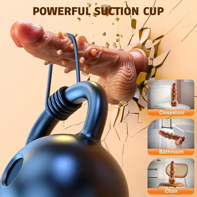 Thrusting Vibrating Realistic Dildo with 10 Frequencies Remote G-spot Anal Heating Dildos Adult Sex Toys - propinkup