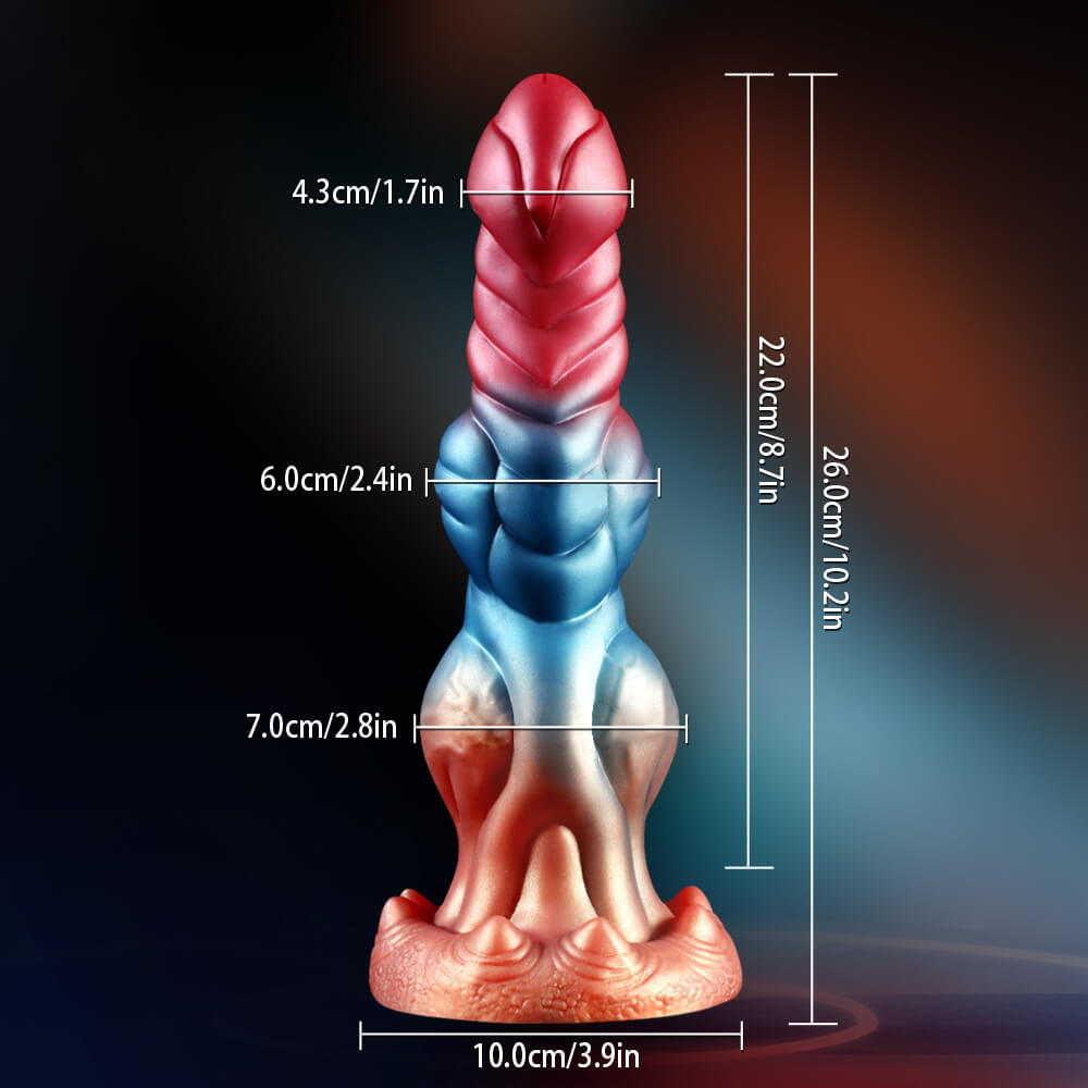 10.2in Thrusting Monster Dildo Terry Fantasy Knotted Dildos 7 Thrusting 10 Vibrating & Auto Heating Woman Sex Toy