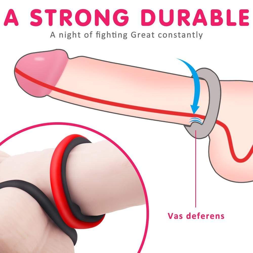 Propinkup 1.5-Inch Premium Stretchy Longer Harder Stronger Erection Cock Ring Set - propinkup