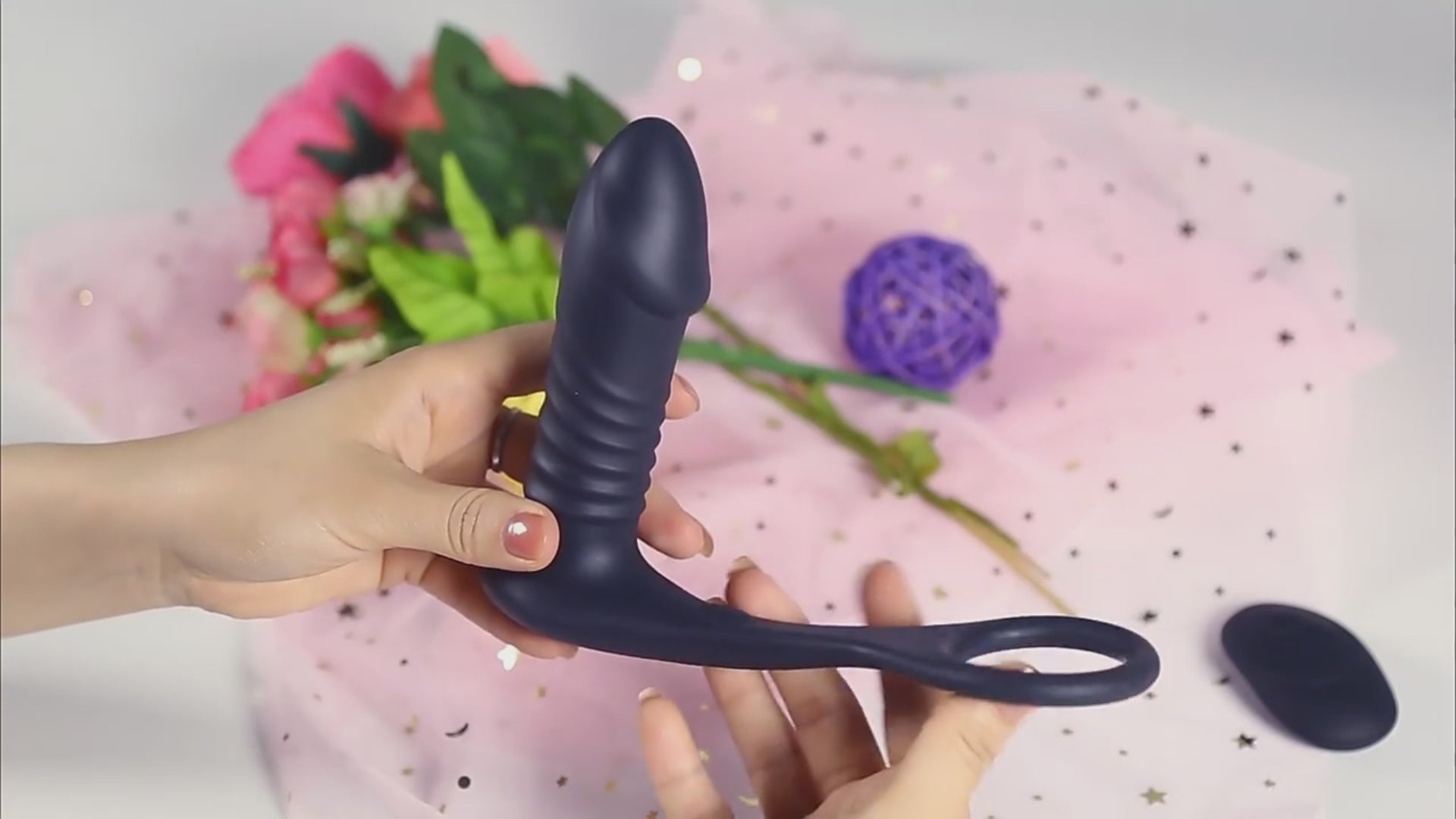 Fighter Moore - 10 aufregende Vibrationen 3 thrusting Silikon Fernbedienung Cock Ring Anal Vibrator