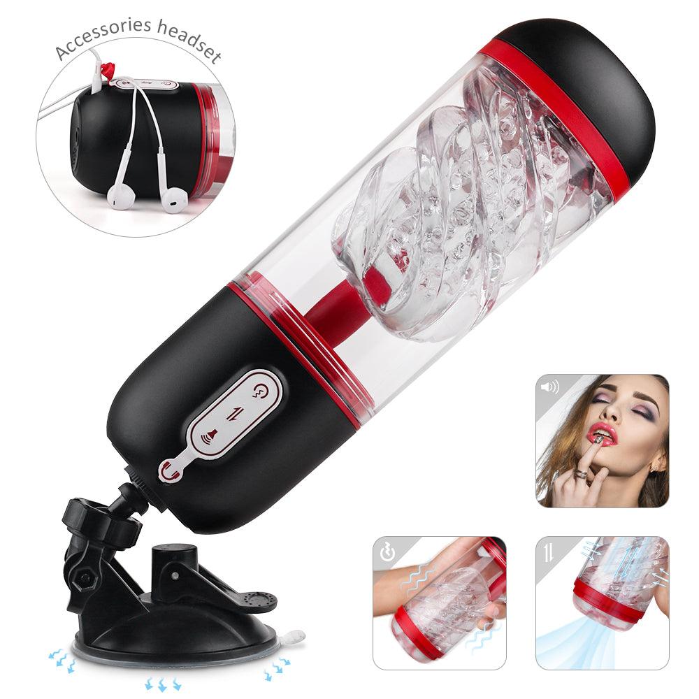 Vivek Automatic Male Vacuum Penis Pump Stretching Trainer with Base Male Masturbator - propinkup