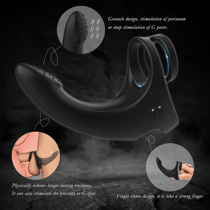 2in1 Butt plug Cock Ring Vibrating Prostate Massager - propinkup