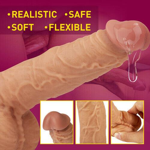 3 Functions Multiple Combination Lifelike Heating Dildo - propinkup