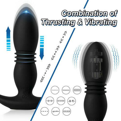 7 Thrusting 7 Vibration 3 Folds Male Anal Prostate Massaging Butt Plugs - propinkup