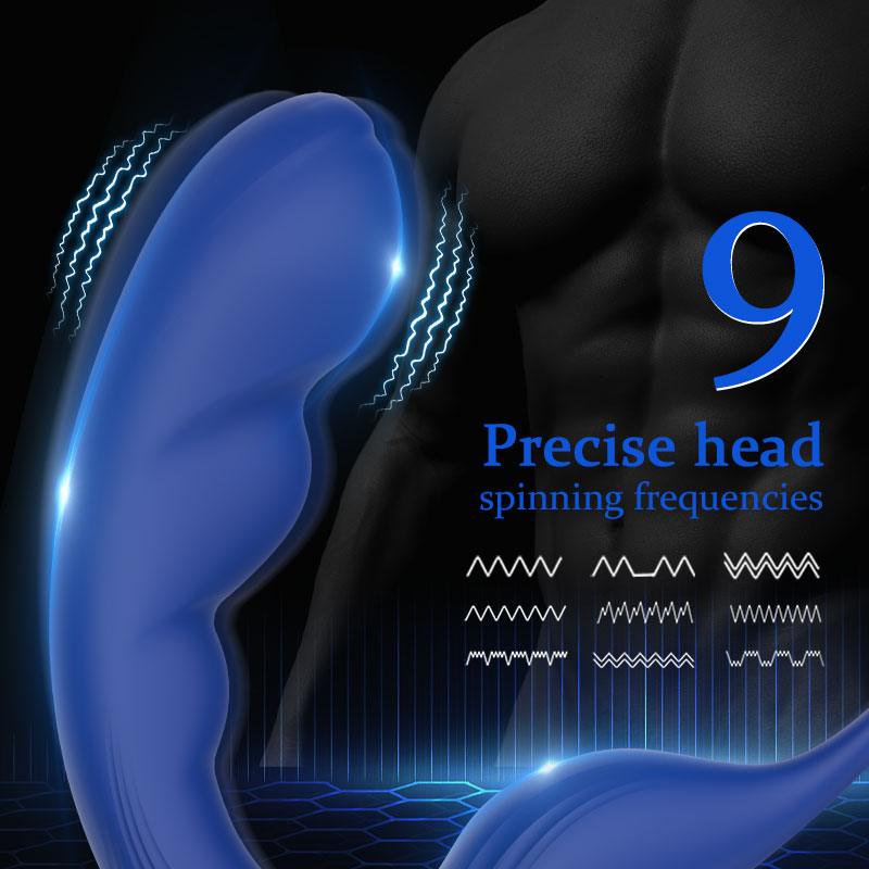 9 Frequency Vibrating Prostate Massager Double Cock Ring IPX6 Waterproof - propinkup