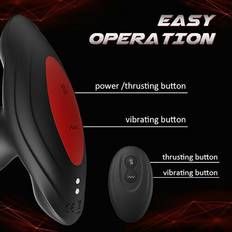 HALE 3 Thrusting 10 Vibrations Anal Plug With Remote Controller Butt plug - propinkup